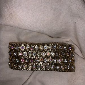 Gold Sparkle Bracelet Stretch Fashion Jewelry